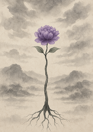 Xieyi・The Rootless Tree:100 Verses-Outer Verse 4#436– Daoist-inspired Xieyi painting artwork