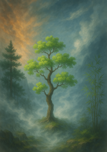 Xieyi・The Rootless Tree:100 Verses-Outer Verse 8#355– Daoist-inspired Xieyi painting artwork