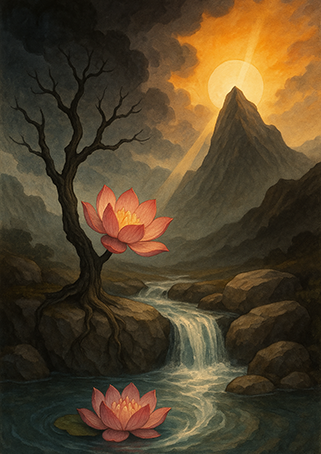 Xieyi・The Rootless Tree:100 Verses-Outer Verse 9#307– Daoist-inspired Xieyi painting artwork