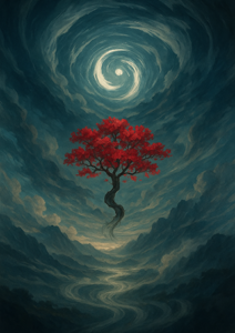 Xieyi・The Rootless Tree:100 Verses-Outer Verse 12#296– Daoist-inspired Xieyi painting artwork