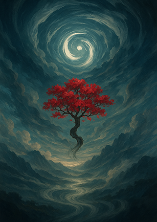 Xieyi・The Rootless Tree:100 Verses-Outer Verse 12#296– Daoist-inspired Xieyi painting artwork