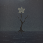 作家は、この写意画をCG（コンピュータグラフィックス）アートとして丁寧に制作し、特製の木枠キャンバスにUVインクで貼り付けました。高解像度で鮮やかな発色に加え、絵画のような質感と奥行きを表現する特殊技術を用いて印刷。完成した作品は、まるでキャンバスに描かれた絵画のような質感を放ちます。このキャンバスは、写意画の唯一無二のオリジナルです。